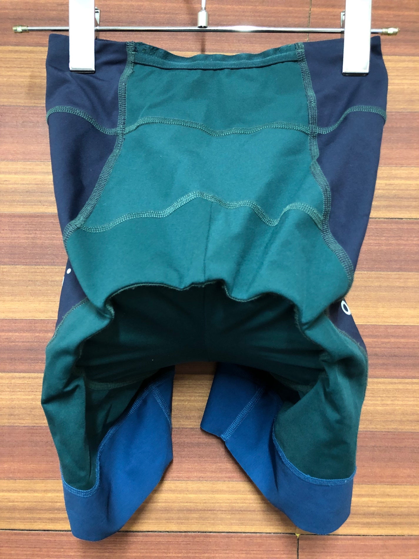 IR931 ラファ Rapha OUTDOOR VOICES HIGH-WAISTED PADDED SHORTS レーサーパンツ 緑紺 XXS