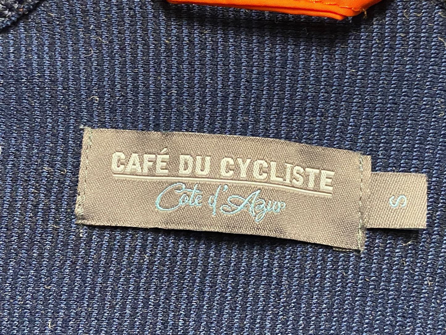IU218 カフェドシクリステ Cafe du Cycliste LEONIE Man 長袖 サイクルジャケット 紺 オレンジ S 裏起毛