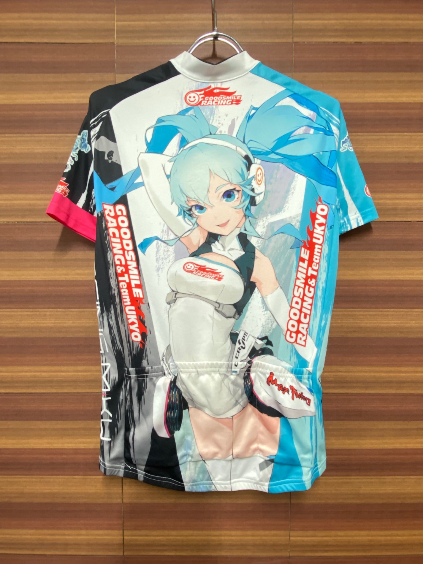 IK099 グッドスマイルレーシング GOODSMILE RACING 半袖 サイクルジャージ 白 青 黒 M RACING MIKU 2014Ver. 痛ジャージ