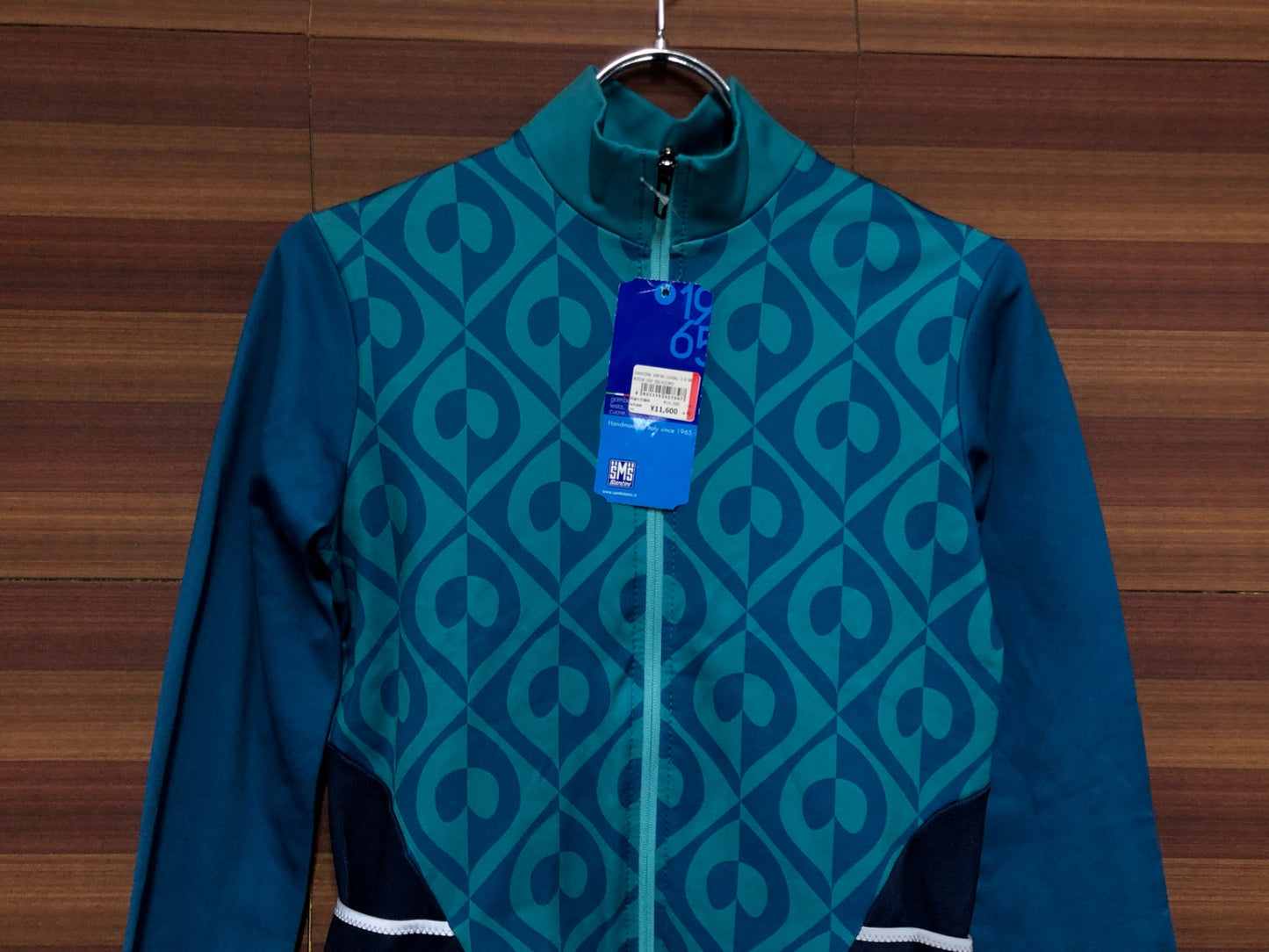 IN255 サンティーニ SMS SANTINI 長袖 サイクルジャージ 裏起毛 青 Mサイズ タグ付き ※毛玉あり