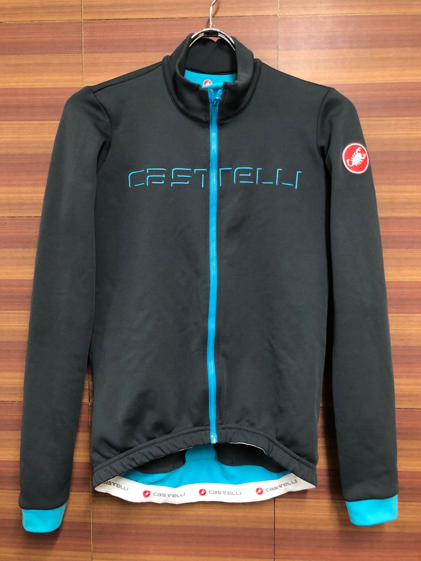 HV282 カステリ CASTELLI 長袖 サイクルジャケット グレー S 裏起毛 ※スレ