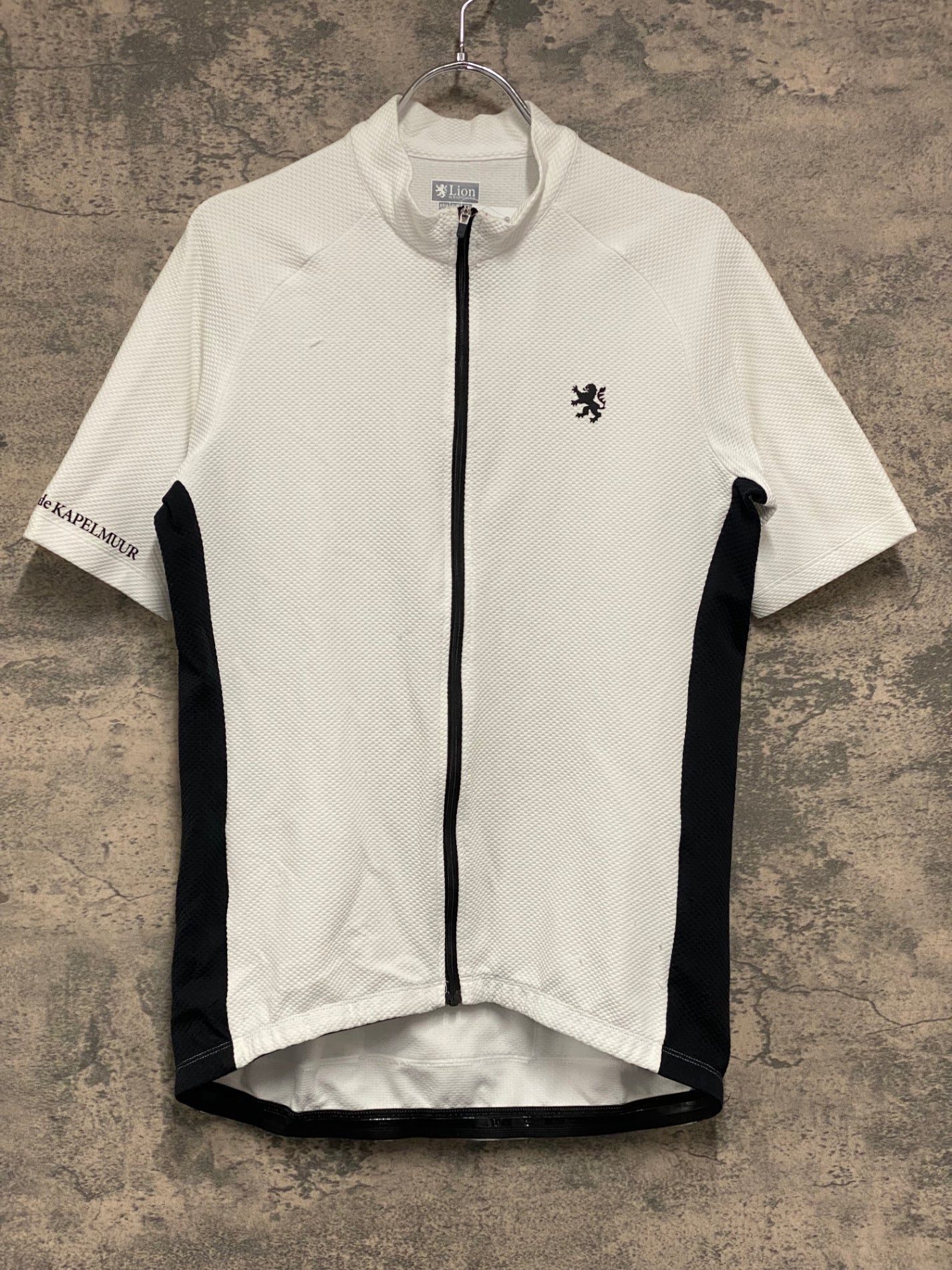 JA989 リオンドカペルミュール Lion de KAPELMUUR 半袖 サイクルジャージ 白 黒 XL