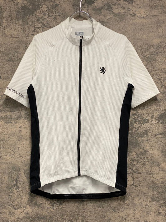 JA989 リオンドカペルミュール Lion de KAPELMUUR 半袖 サイクルジャージ 白 黒 XL