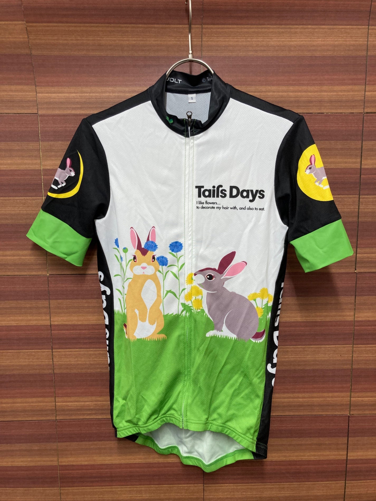 IU819 サンボルト SUNVOLT 半袖 サイクルジャージ 白 黒 S Tails Days