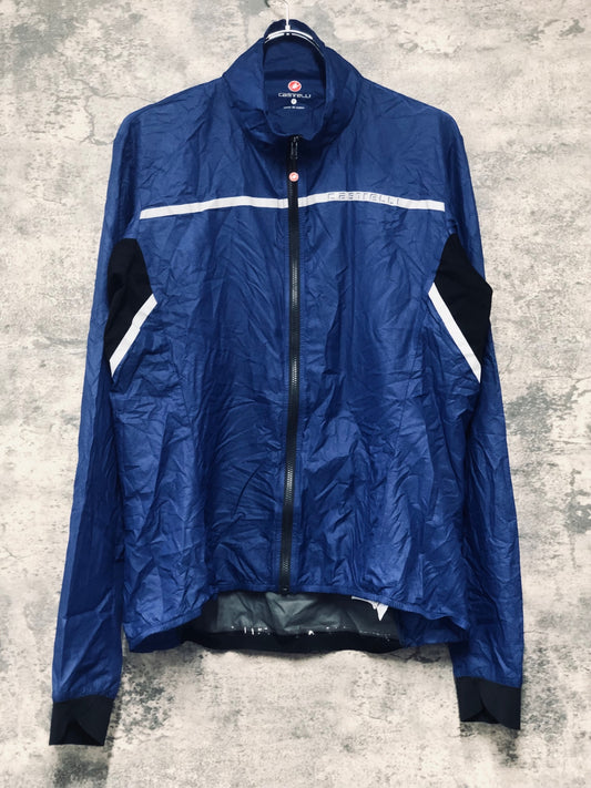 IY270 カステリ CASTELLI 長袖 ウィンドブレイカー 青 L