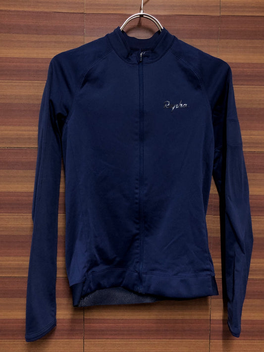 IO215 ラファ Rapha WOMEN'S LONG SLEEVE CORE JERSEY 長袖サイクルジャージ 紺 XS ゴム伸び ほつれあり