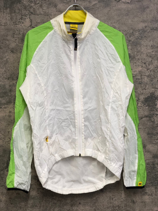 IV340 マヴィック MAVIC 長袖 ウィンドブレーカー 白 黄緑 L
