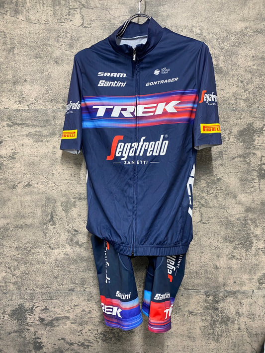 IT486 サンティーニ Santini 半袖 サイクルジャージ ビブショーツ 上下セット ネイビー M Segafredo ZANETTI