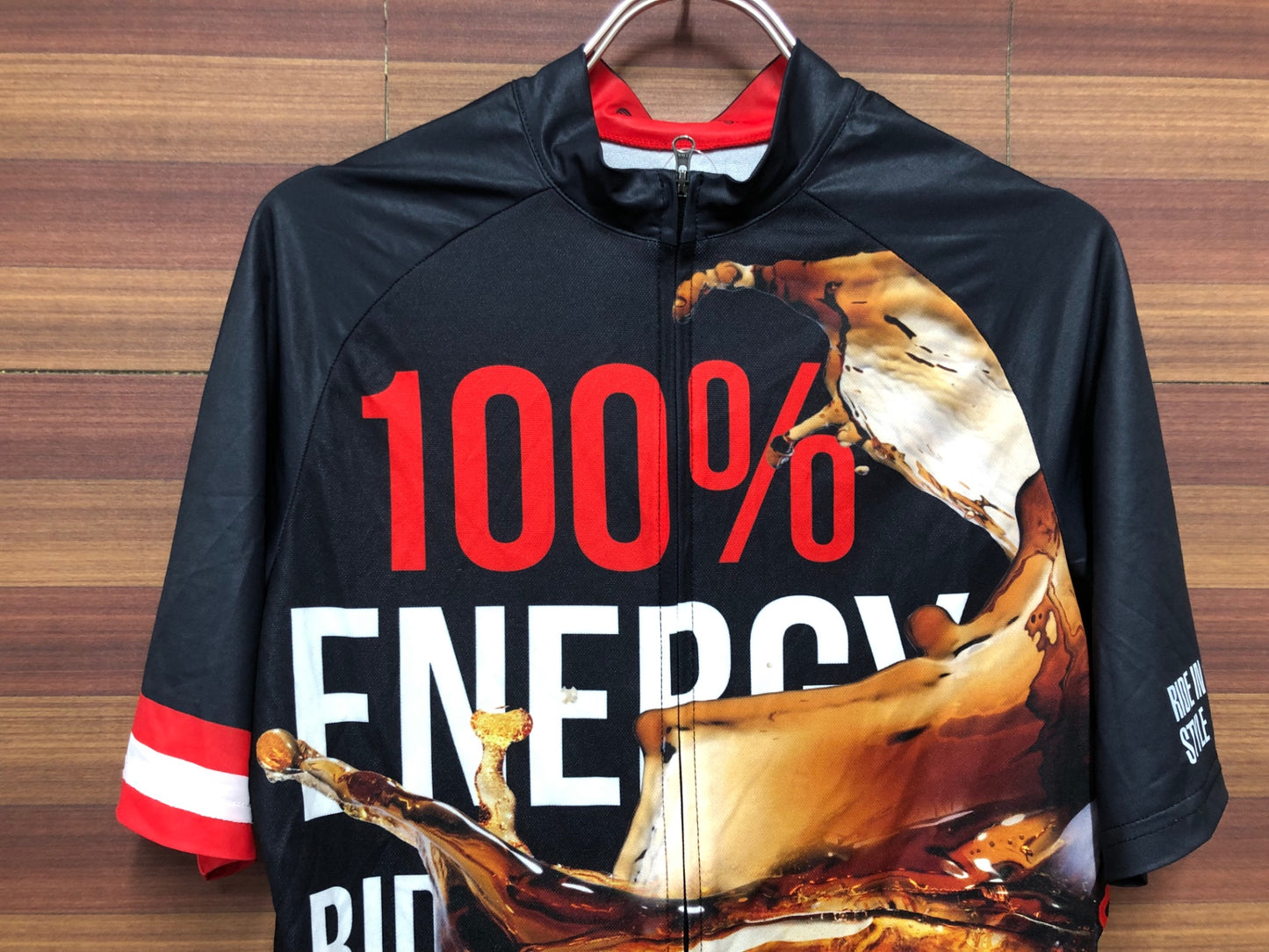 IS970 Fma 半袖 サイクルジャージ 黒 赤 L