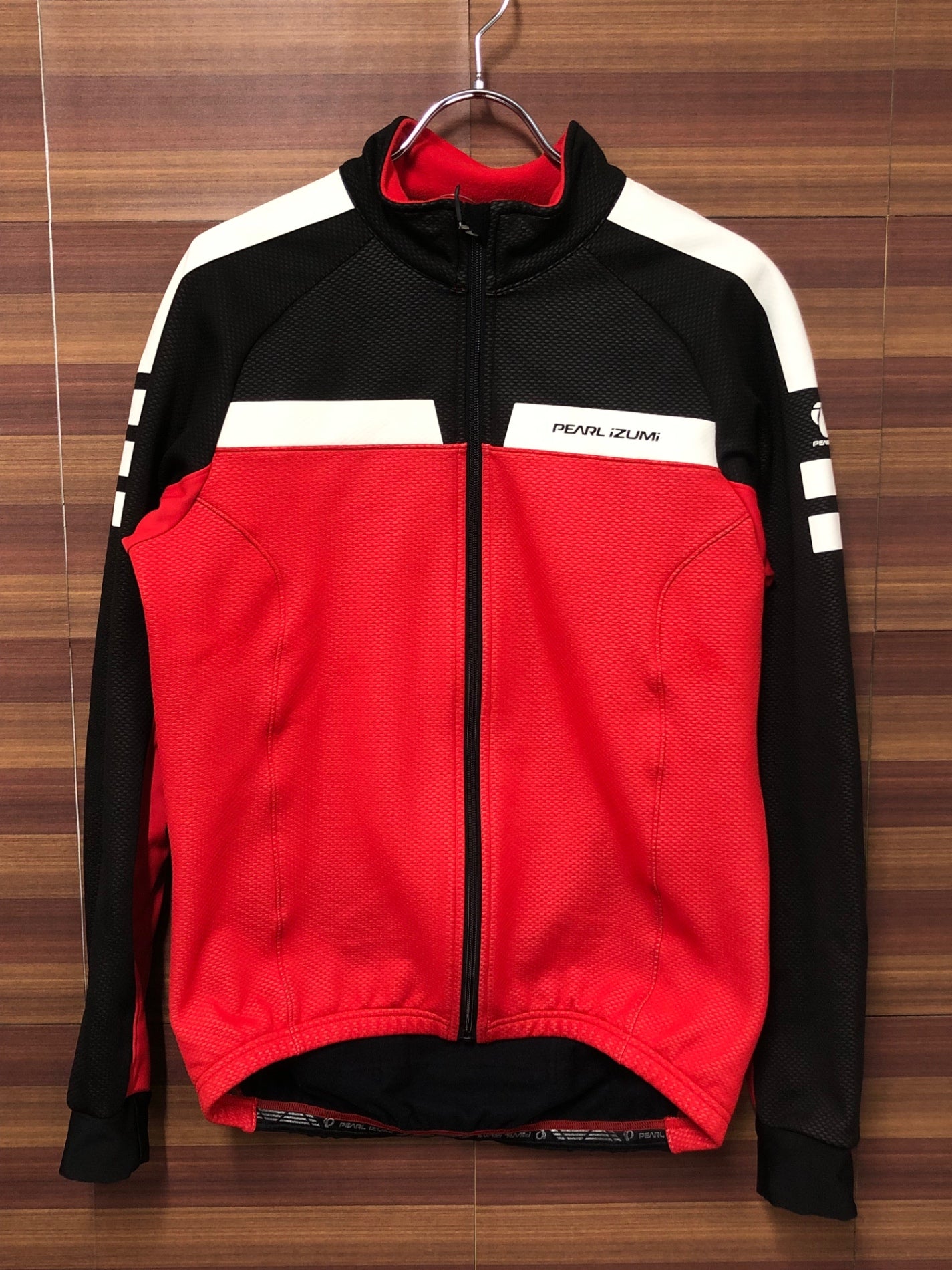 IS837 パールイズミ PEARLiZUMi WINDBRAKE 裏起毛 サイクルジャケット 赤黒 L