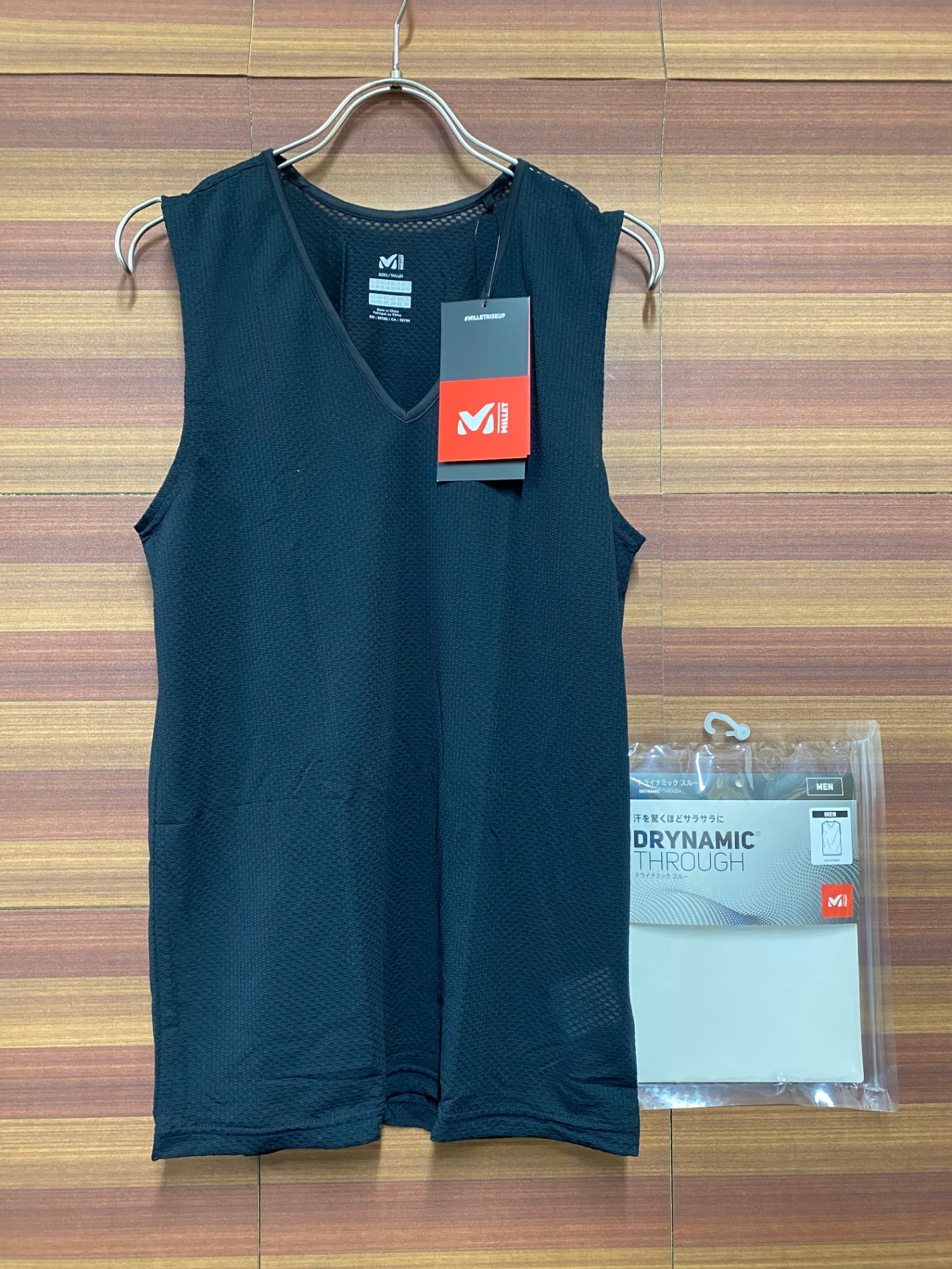 IQ212 ミレー MILLET ノースリーブ ベースレイヤー 黒 M