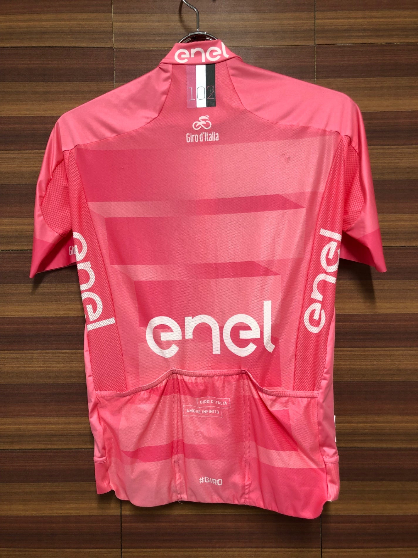 IK416 カステリ CASTELLI 半袖 サイクルジャージ ピンク M Giro d'Italia ※ほつれ