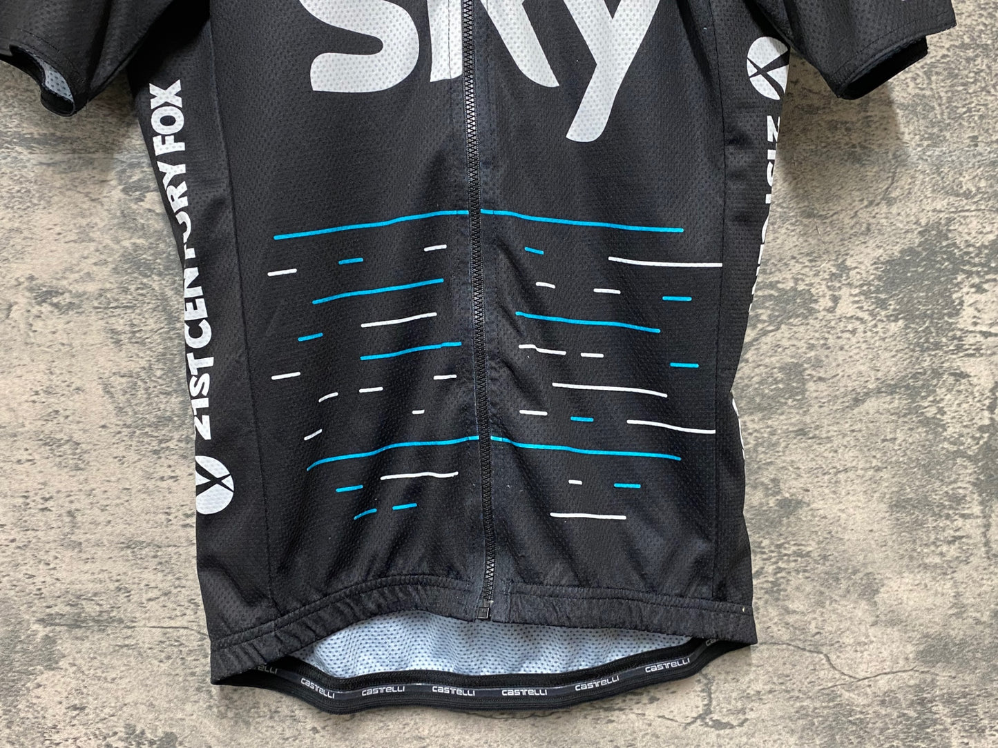 JC803 カステリ CASTELLI 半袖 サイクルジャージ 黒 S TEAM sky