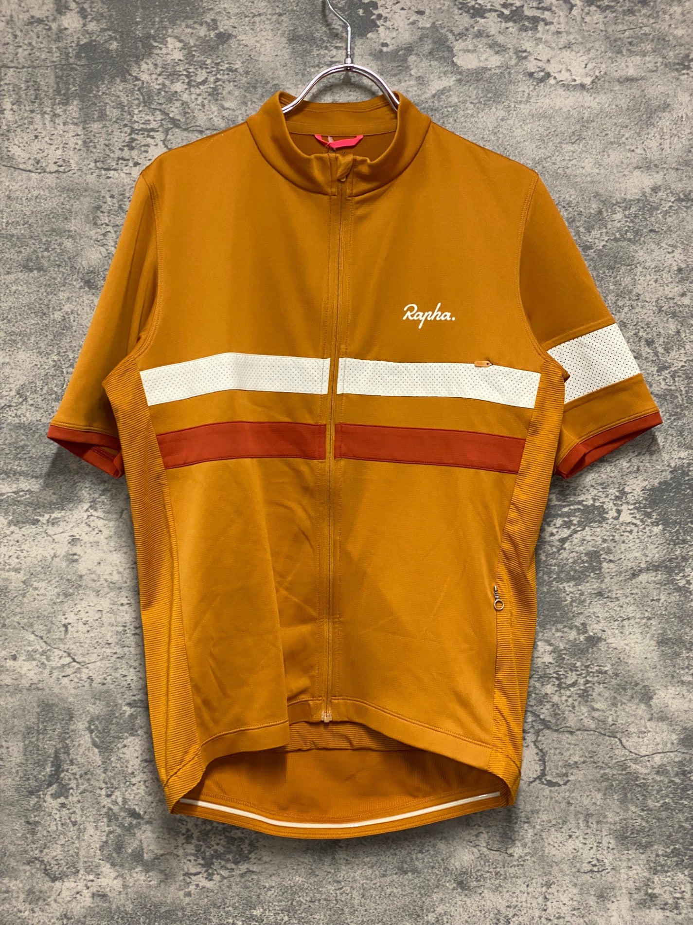 JB043 ラファ Rapha BREVET LIGHTWEIGHT JERSEY 半袖 サイクルジャージ オレンジ L