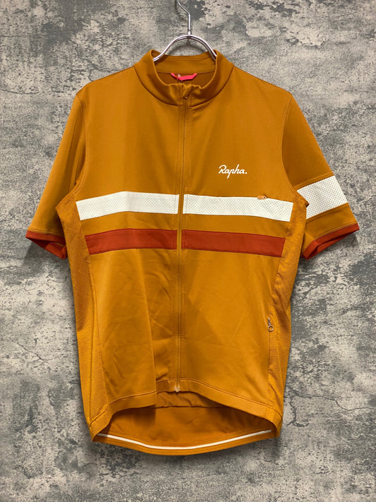JB043 ラファ Rapha BREVET LIGHTWEIGHT JERSEY 半袖 サイクルジャージ オレンジ L