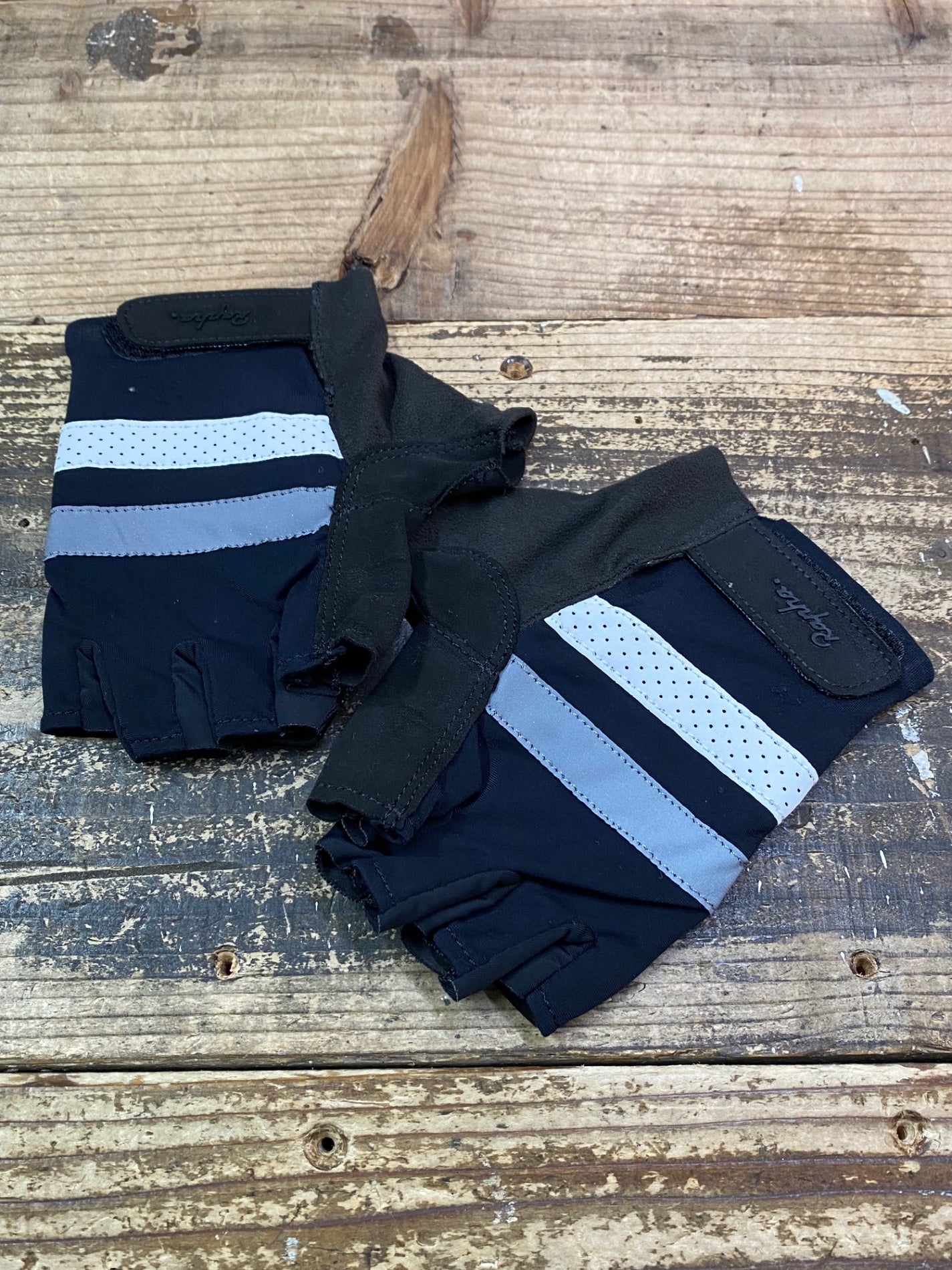 JD078 ラファ Rapha BREVET MITTS 指切り グローブ 黒 S