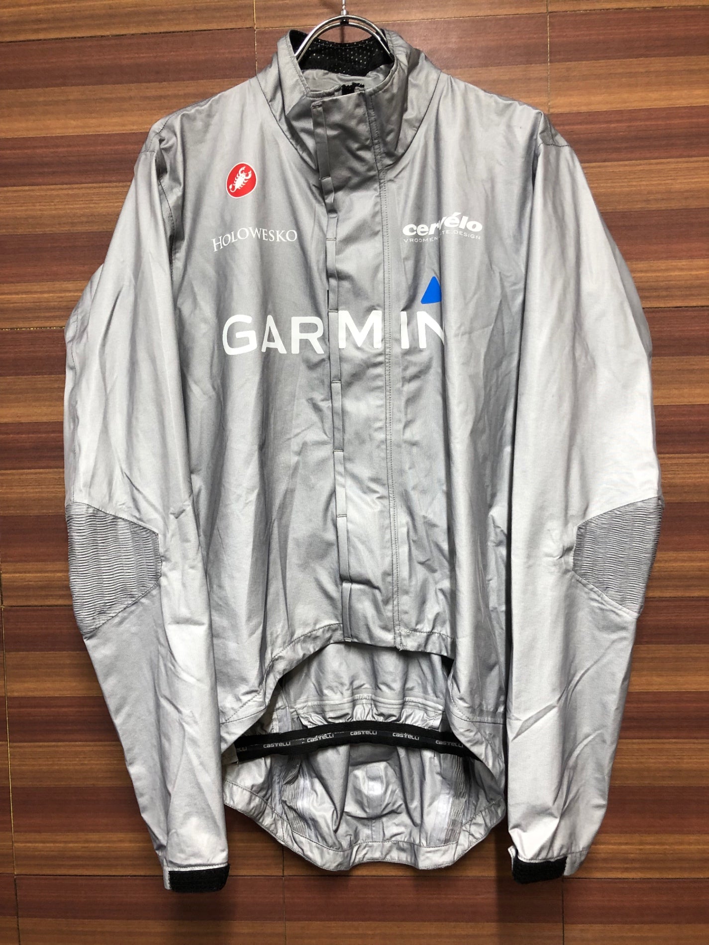 IJ062 カステリ CASTELLI ガーミン GARMIN ウィンドブレーカー グレー L