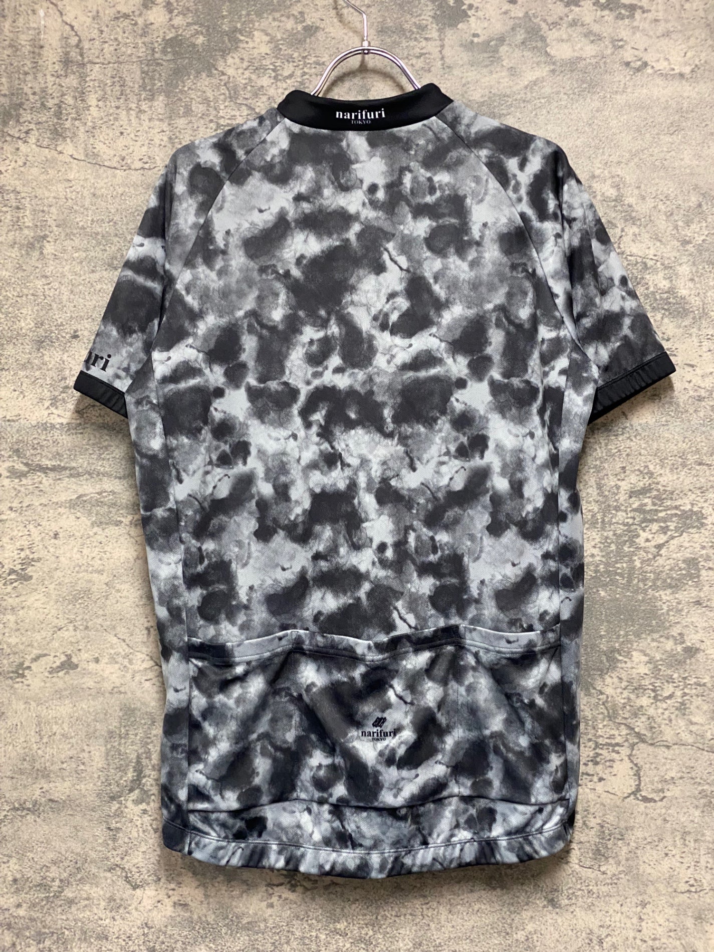 JB827 ナリフリ narifuri 半袖 サイクルジャージ 黒グレー L