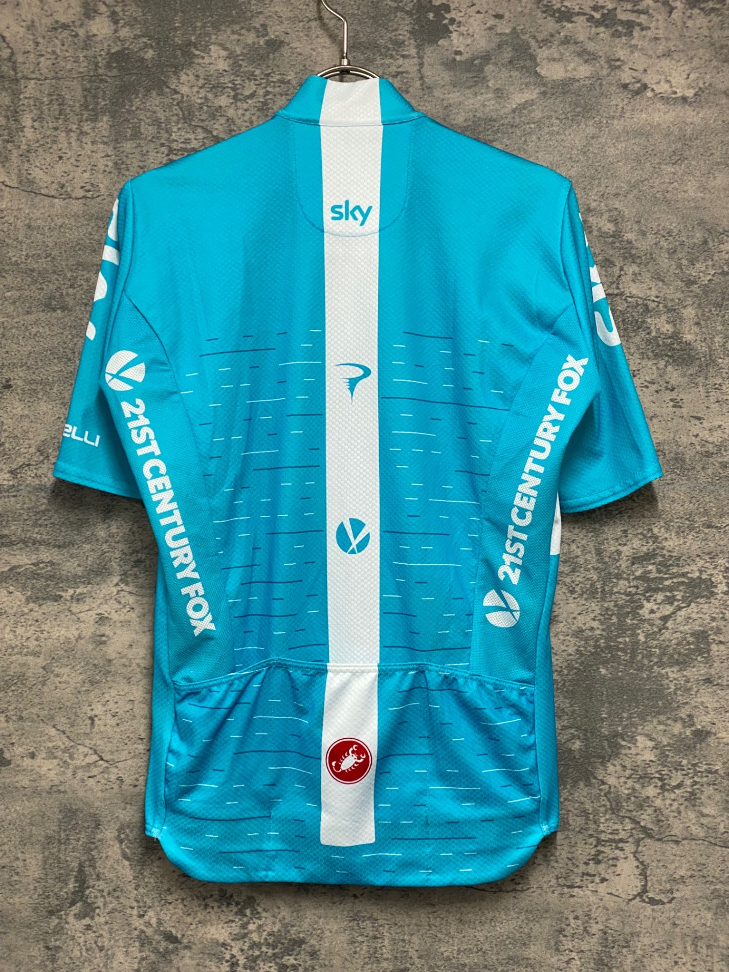 JC801 カステリ CASTELLI PODIO JERSEY 半袖 サイクルジャージ 水色 M TEAM sky