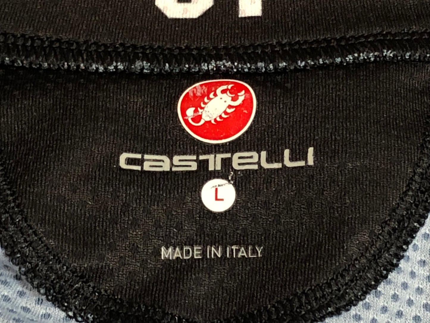 IN127 カステリ castelli 半袖 サイクルジャージ 黒赤 3T L 毛玉あり