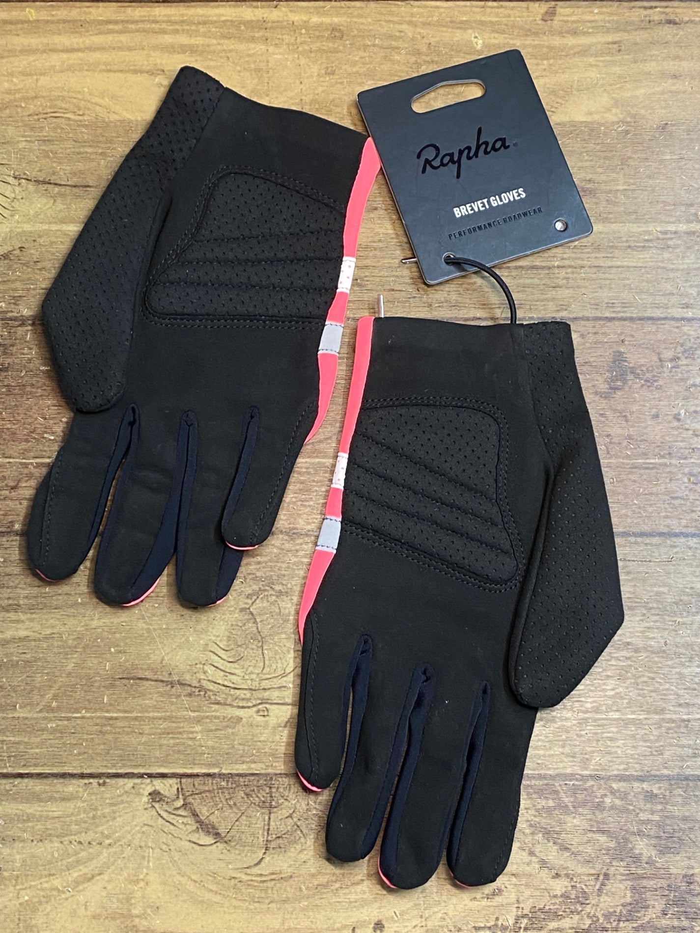 IJ085 ラファ Rapha BREVET REFLECTIVE GLOVES 長切 グローブ ピンク S ※ゴム切れ