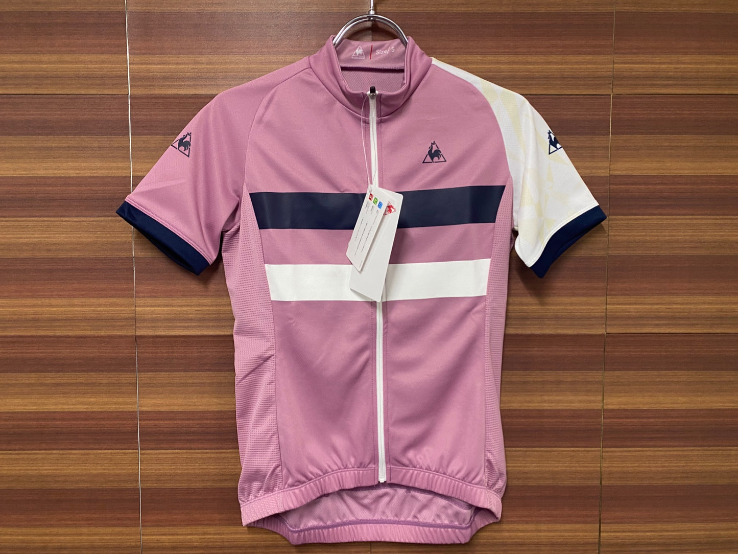 IQ196 ルコックスポルティフ le coq sportif 半袖 サイクルジャージ ピンク 白 レディース S