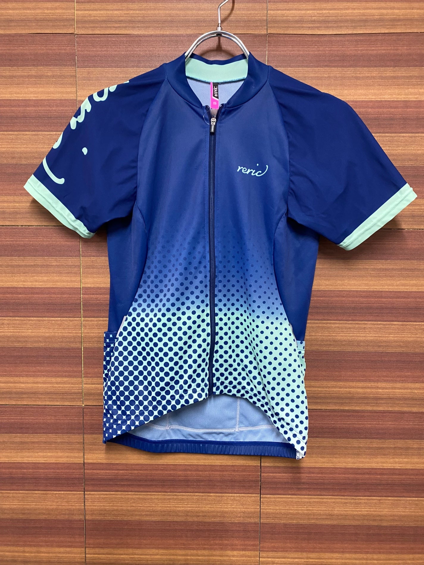 IM476 レリック reric 半袖 サイクルジャージ 紺 S レディース ほつれあり