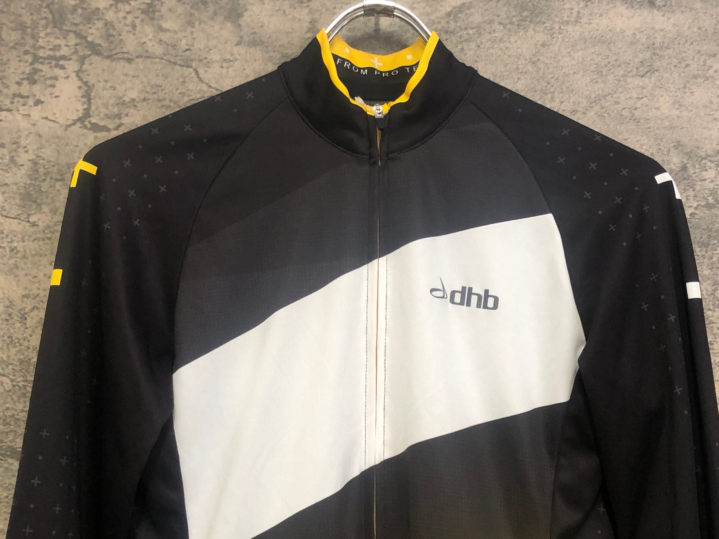 IV289 dhb 長袖サイクルジャージ 白黒黄 XS