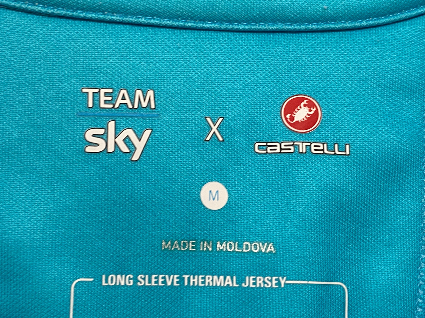 JC800 カステリ CASTELLI LONG SLEEVE THERMAL JERSEY 長袖 サイクルジャージ 水色 M 裏起毛 TEAM sky