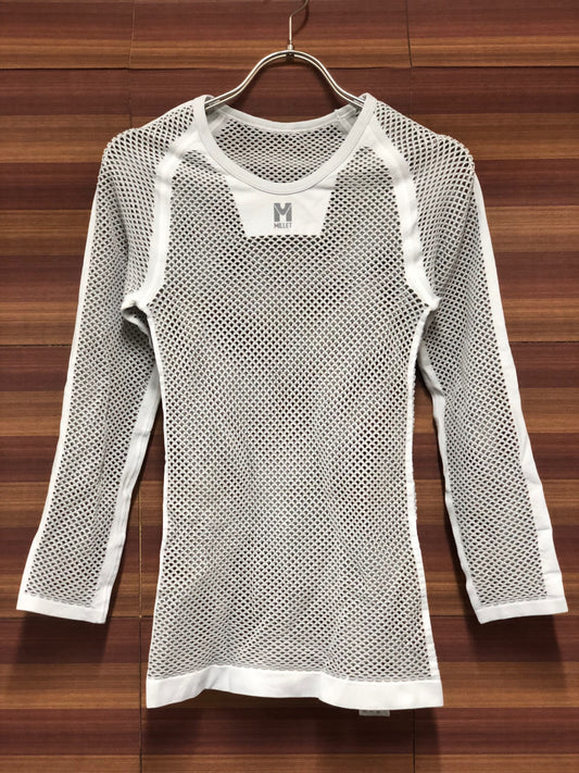 IQ818 ミレー MILLET 長袖 べースレイヤー 白 S-M