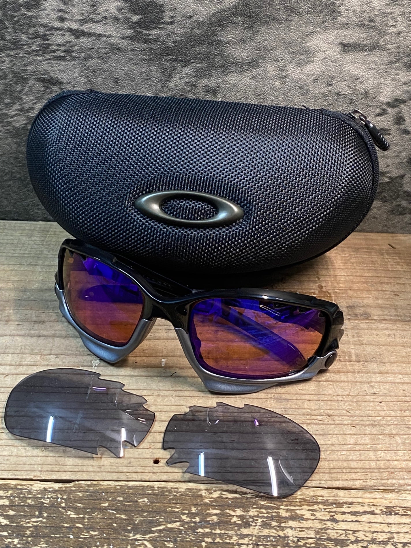 IY777 オークリー OAKLEY Racing Jacket サングラス アイウェア 黒 PRIZM レンズ