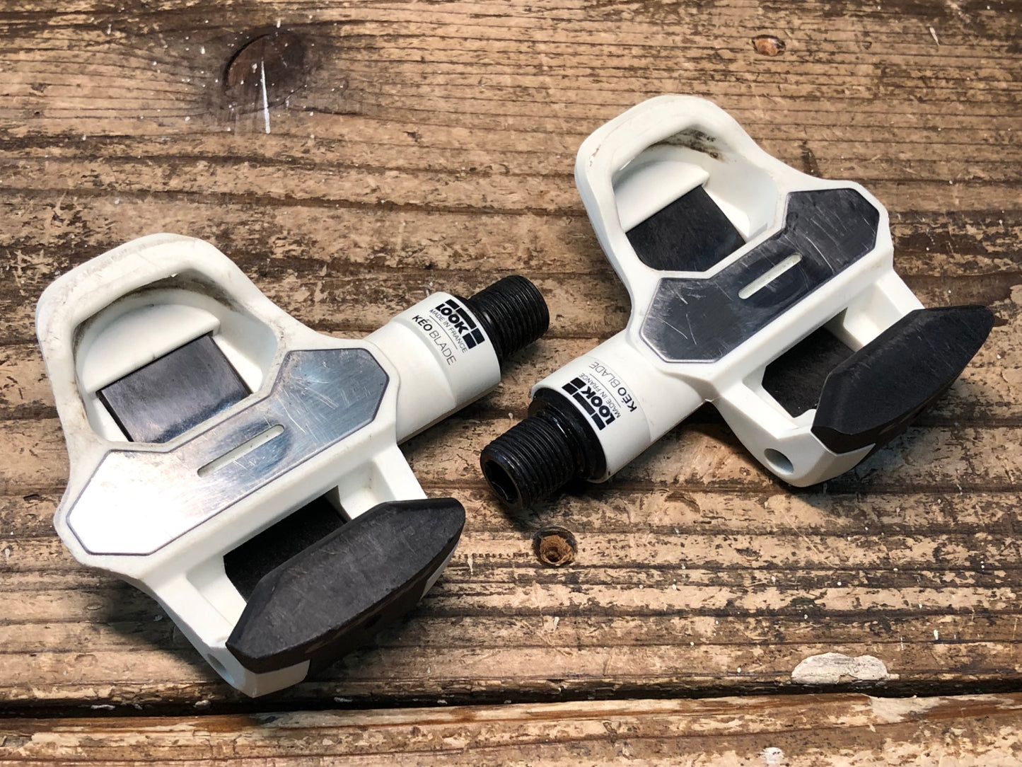 JB150 ルック LOOK KEO BLADE ビンディングペダル 白 プレート付属 クロモリ