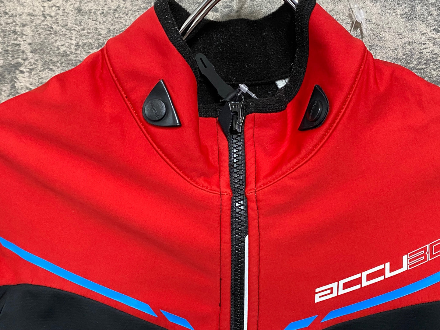 JB556 シマノ SHIMANO 長袖 サイクルジャケット 赤 黒 L 裏起毛