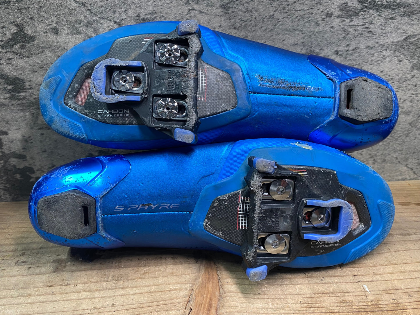 IW227 シマノ SHIMANO S-PHYRE SHRC902M B01 E ビンディングシューズ SPD-SL BOA 青 EU41 ※擦れ傷大