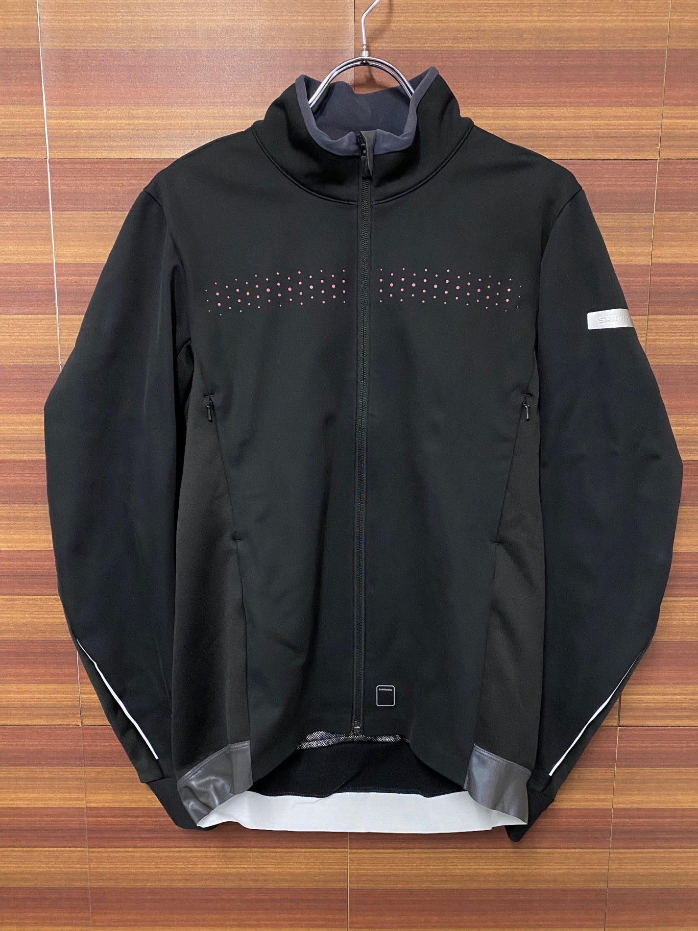 IT347 シマノ SHIMANO ウィンター サイクルジャケット 裏起毛 防風 L 黒