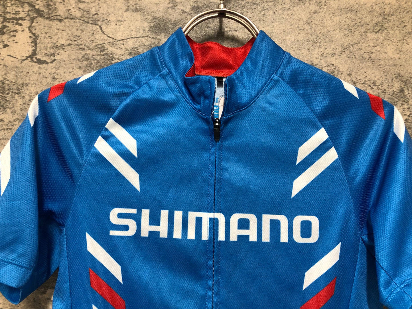 IY173 シマノ SHIMANO 半袖 サイクルジャージ 青 S ※背面ポケット内汚れ