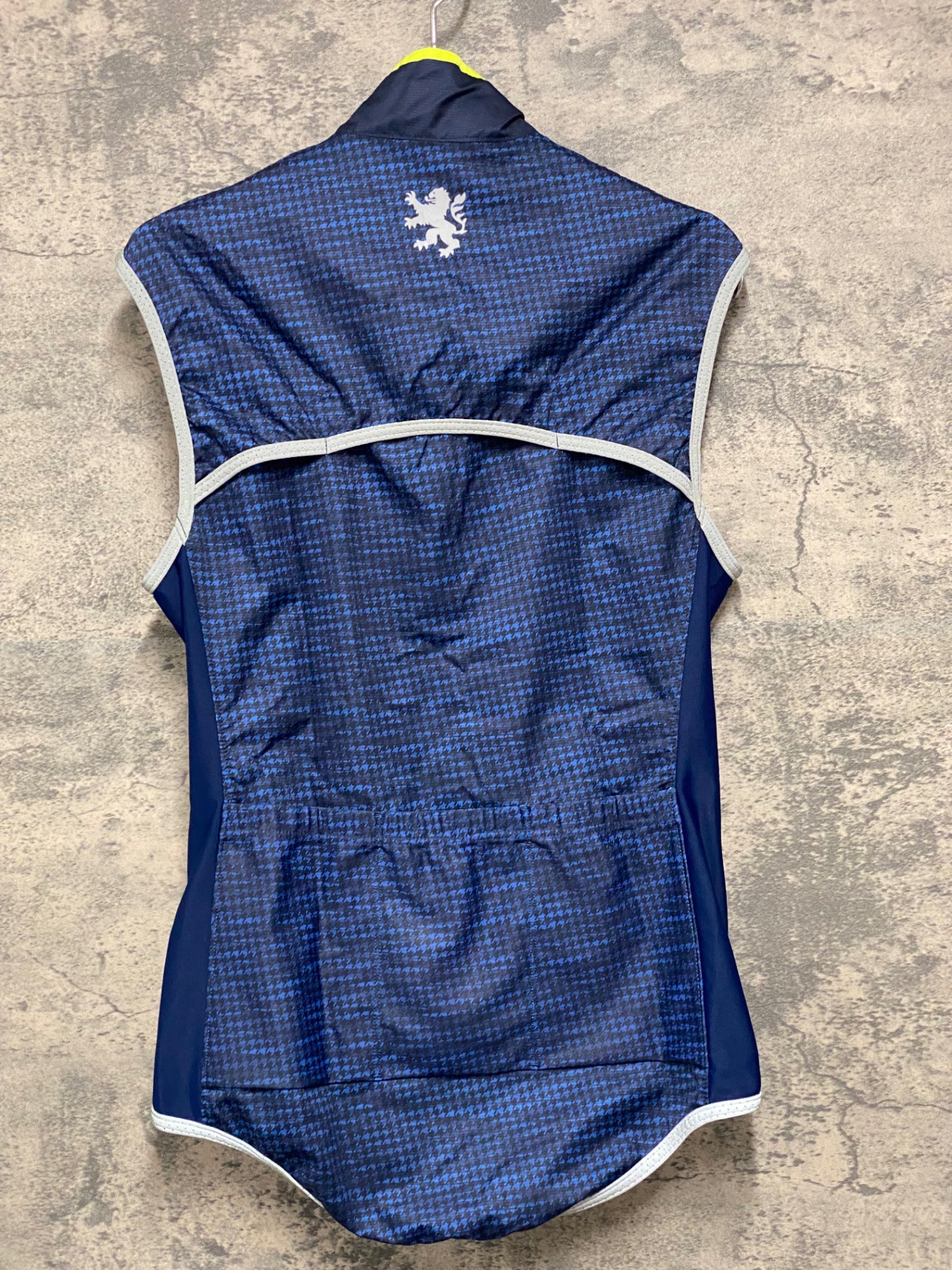 JB064 リオンドカペルミュール Lion de KAPELMUUR サイクルベスト ジレ 紺 黒 S 千鳥格子
