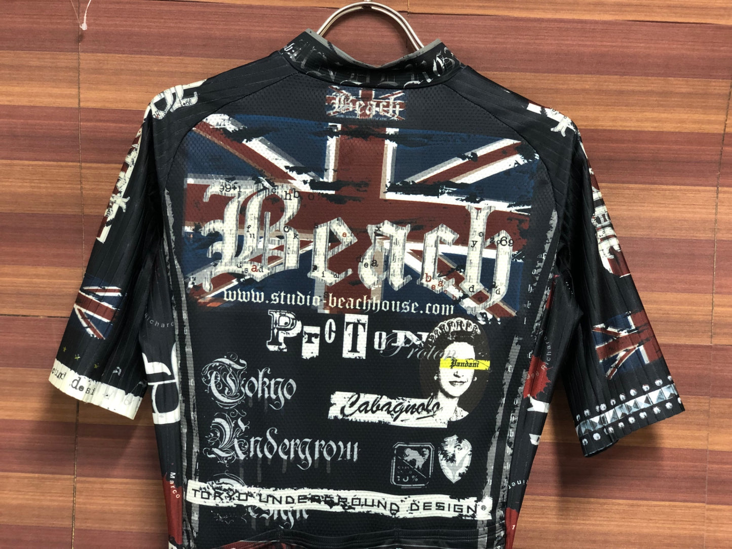 IQ226 パンダーニ PANDANI 半袖 サイクルジャージ 黒 茶 S エアロスリーブ