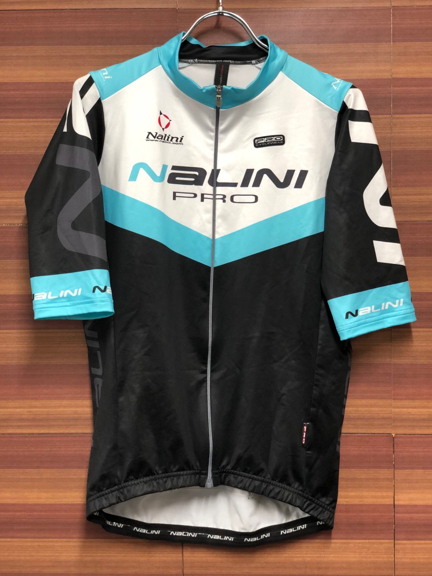 IM715 ナリーニ Nalini 半袖 サイクルジャージ 黒白青 XL 裏起毛