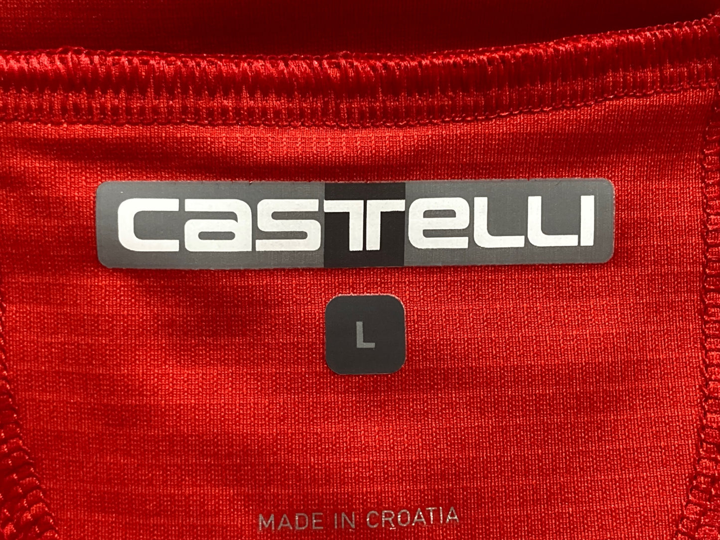 HX866 カステリ CASTELLI ロッソコルサ ノースリーブ サイクルジャージ ジレ 赤 Ｌ