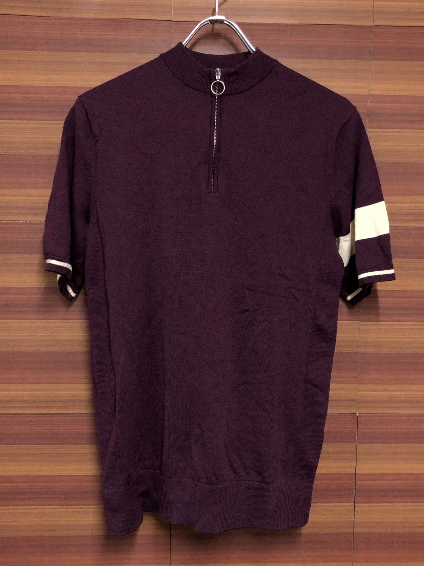 IO143 ラファ Rapha SHORT SLEEVE MERINO JERSEY 半袖サイクルジャージ M バーガンディー