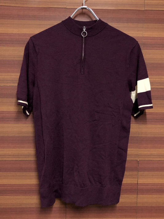 IO143 ラファ Rapha SHORT SLEEVE MERINO JERSEY 半袖サイクルジャージ M バーガンディー