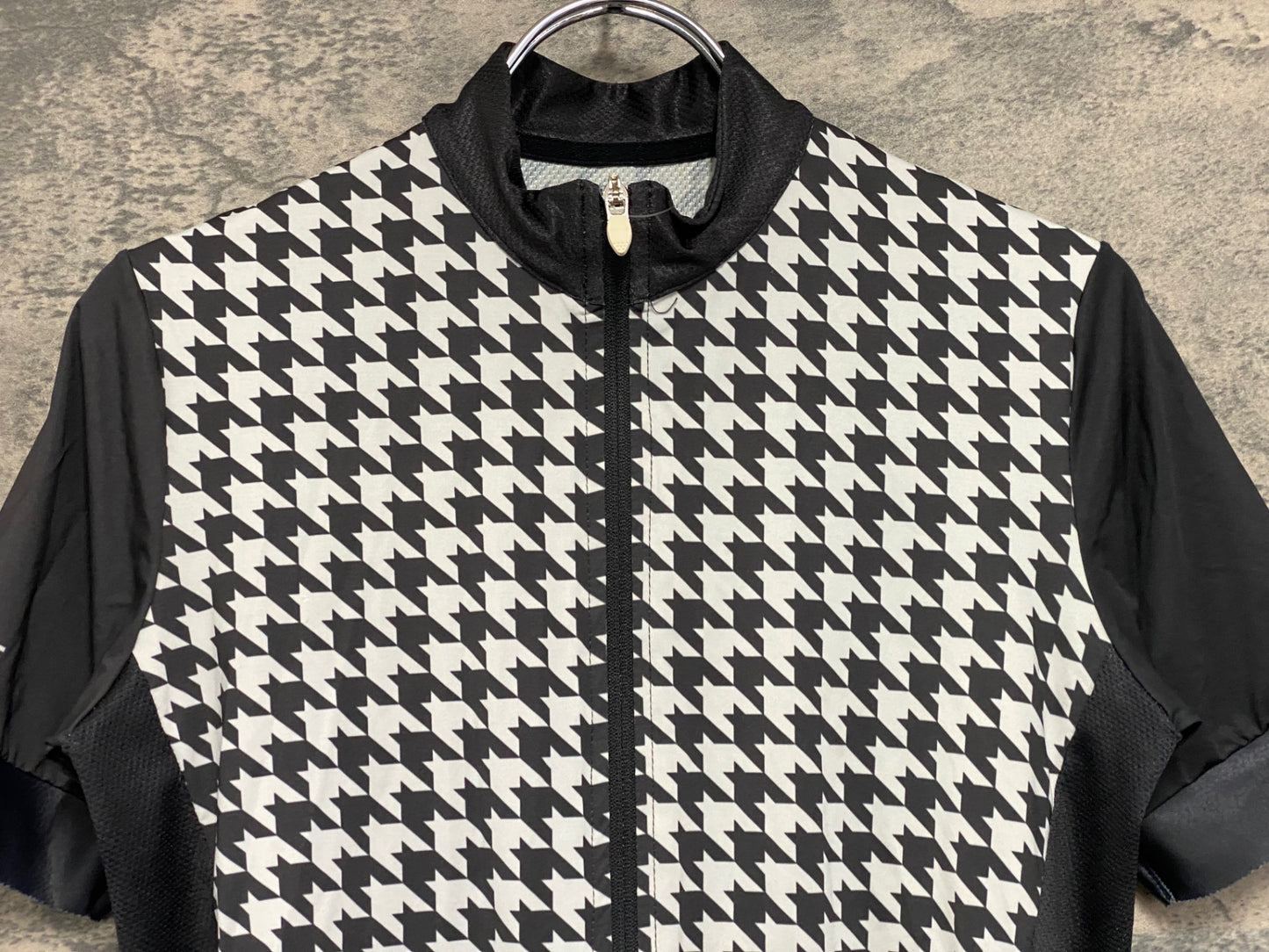 JB578 ラパッション la PASSIONE 半袖 サイクルジャージ 黒 白 XS 千鳥格子