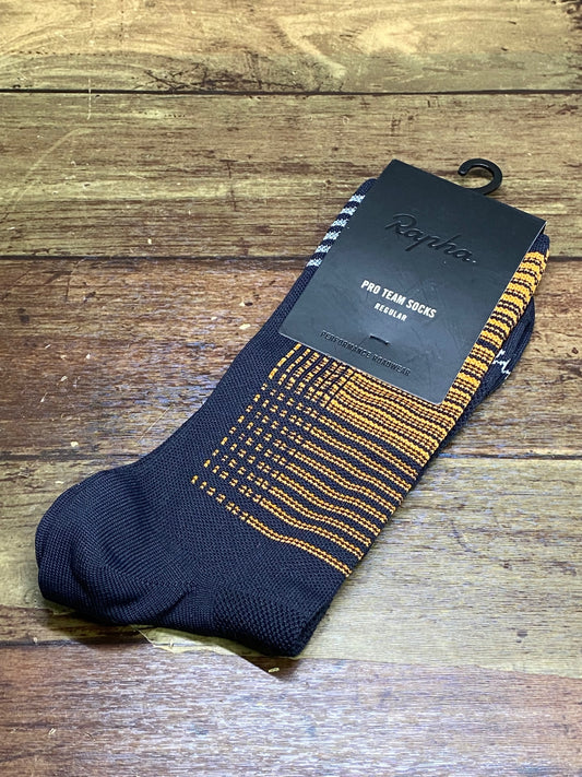 JA339 ラファ Rapha PRO TEAM SOCKS 黒 オレンジ XL