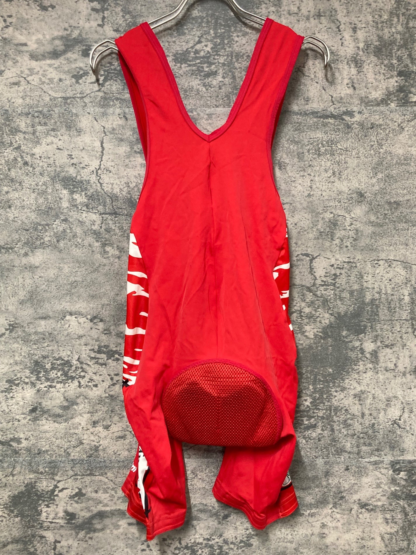 IW719 サンティーニ Santini 半袖 ハーフジップ サイクルジャージ ビブショーツ 上下セット 赤 L Vendée U