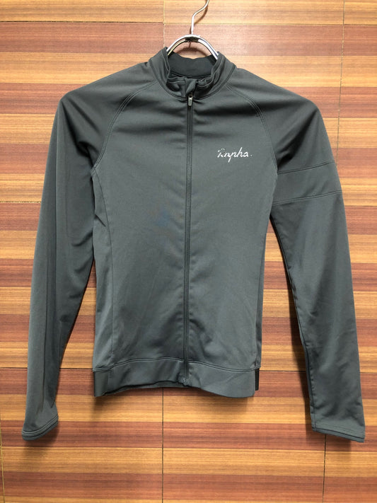 IE328 ラファ Rapha WOMEN'S LONG SLEEVE CORE JERSEY 長袖 サイクルジャージ グレー XXS 裏起毛