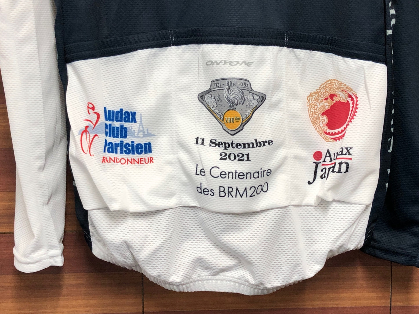 IS983 オンヨネ ONYONE 長袖 サイクルジャージ 紺 白 L Audax Japan