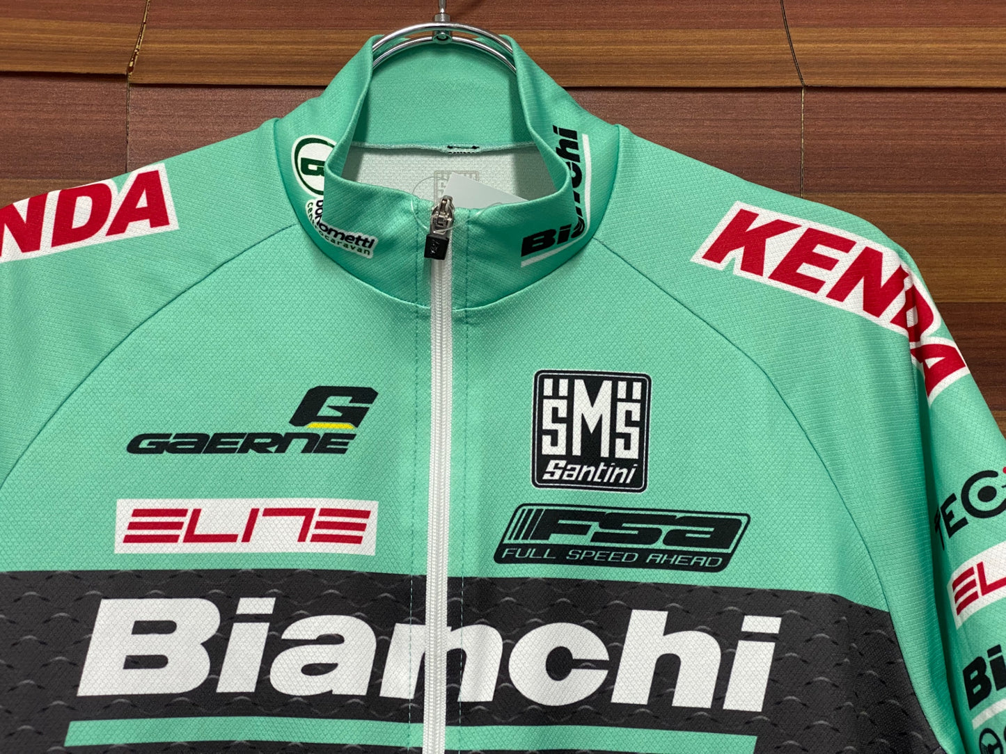 IU096 サンティーニ Santini 半袖 サイクルジャージ チェレステ 黒 L