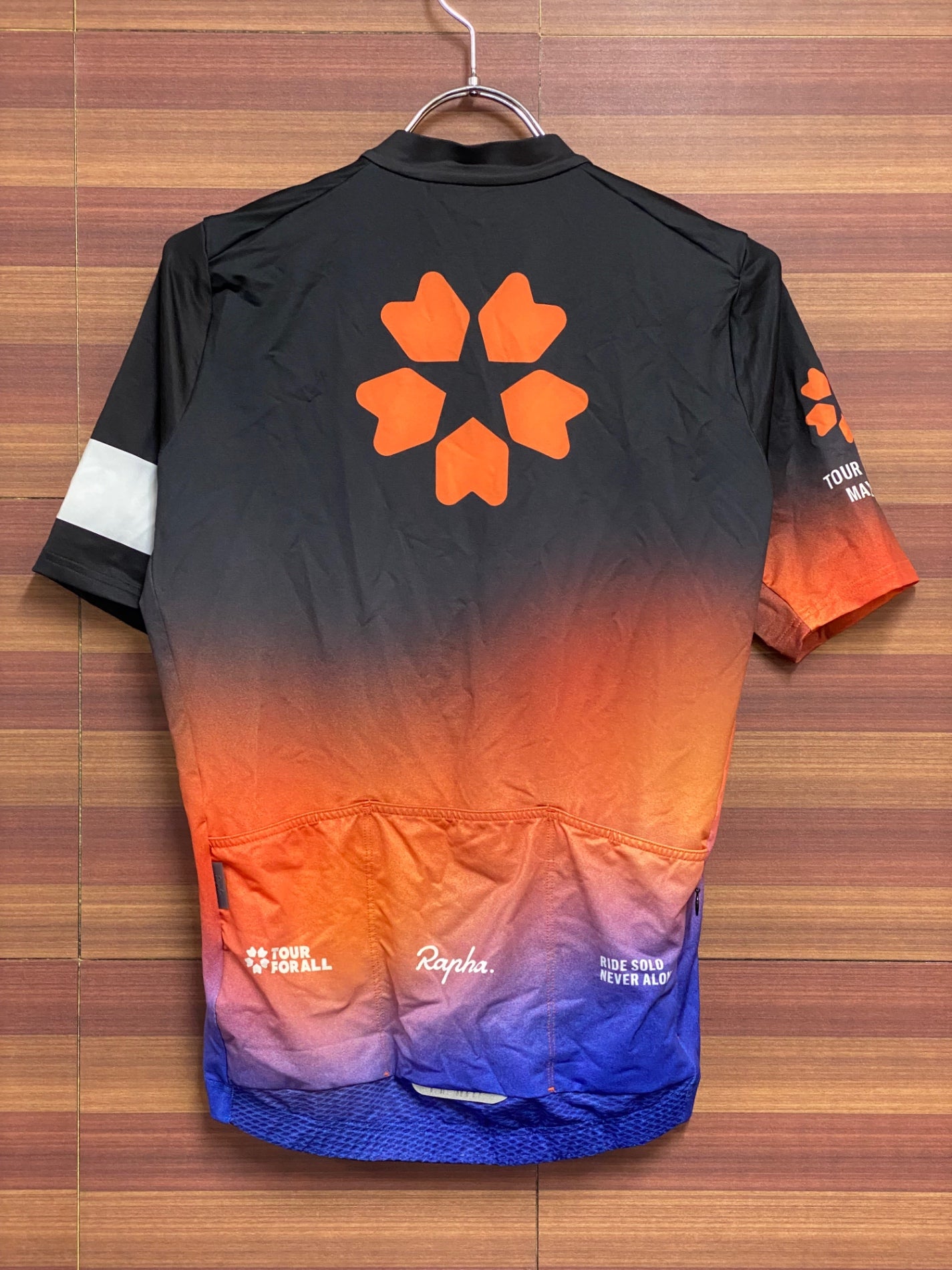 HT894 ラファ Rapha MIDWEIGHT RACE JERSEY 半袖 サイクルジャージ 黒 オレンジ M ZWIFT