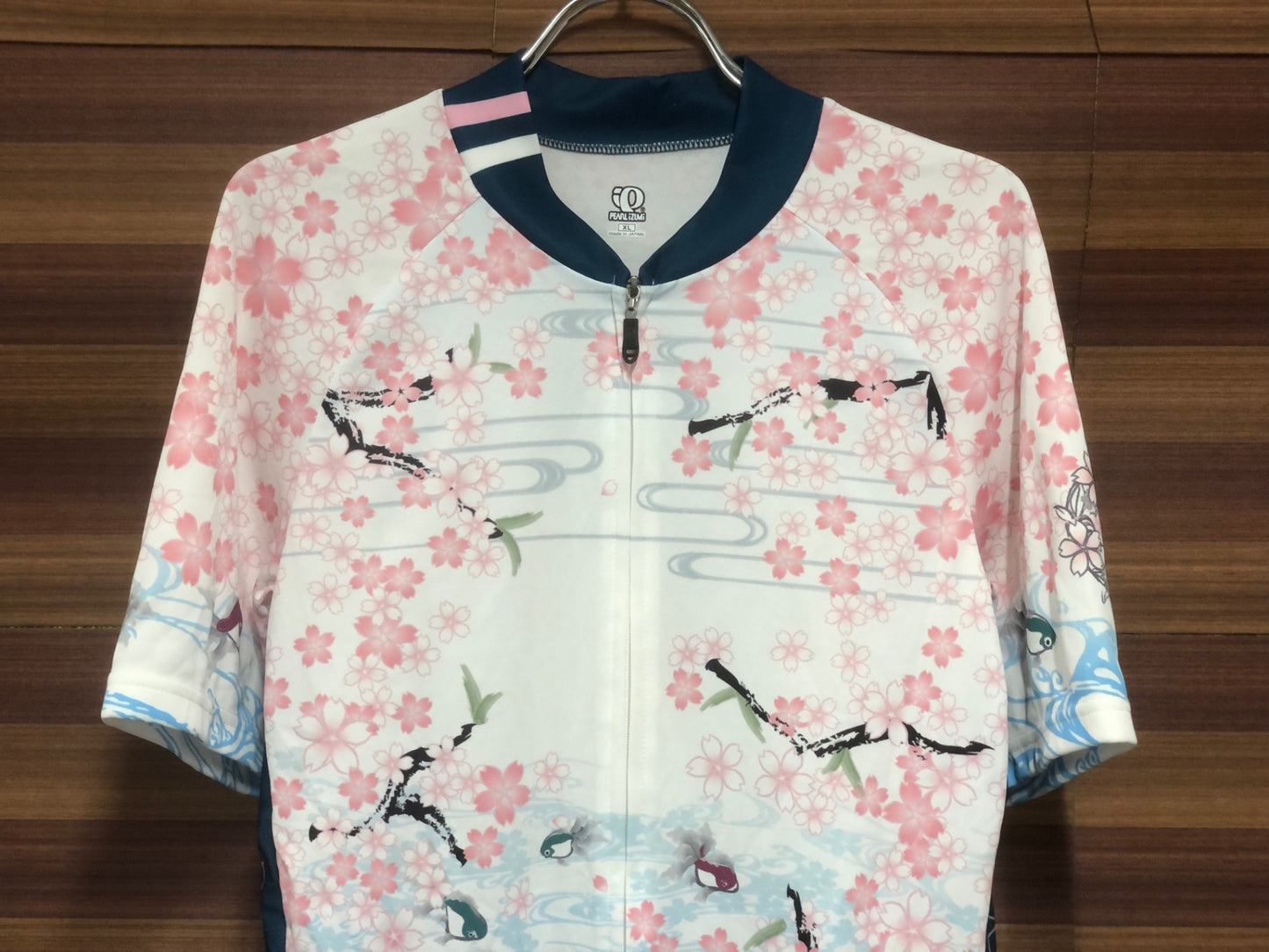 IM317 パールイズミ PEARL iZUMi 半袖 サイクルジャージ 白 ピンク 桜柄 XL